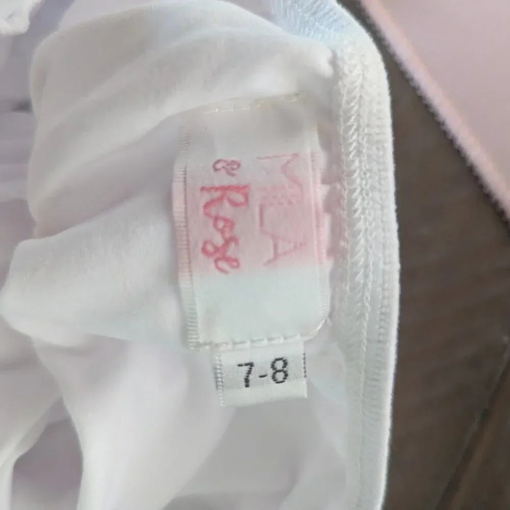 🤍 Mila & Rose White Long Sleeve Flutter Leotard | Girls 7/8